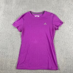 Adidas Women's Small Purple Running Polyester Cotton Short Sleeve Ultimate Tee